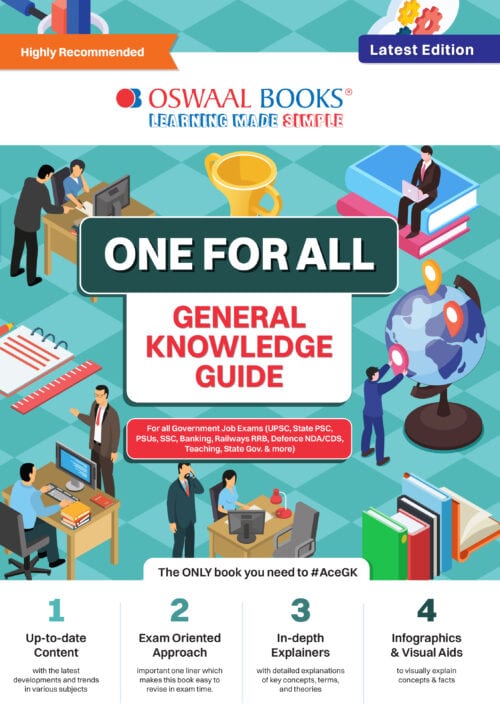 Oswaal One for all GK Guide English Medium (2024 Edition) For All Government Job Exams (UPSC, State PSC, PSUs, SSC, Banking, Railways RRB, Defence NDA_CDS, Teaching, State Govt