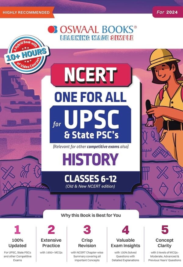 Oswaal NCERT One For All HISTORY Book Class 6-12 [2024 Edition]