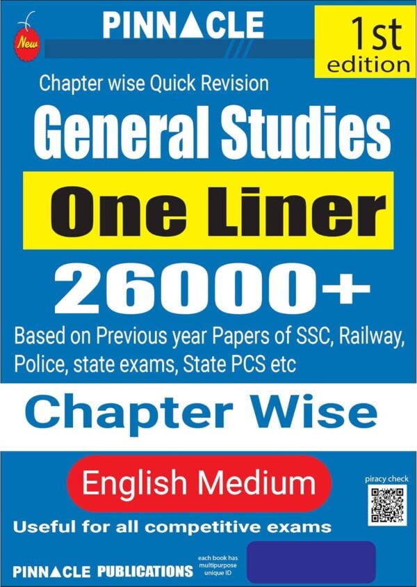 GS 26000+ One Liner Book [2024-1st Edition] (English Medium) - Pinnacle