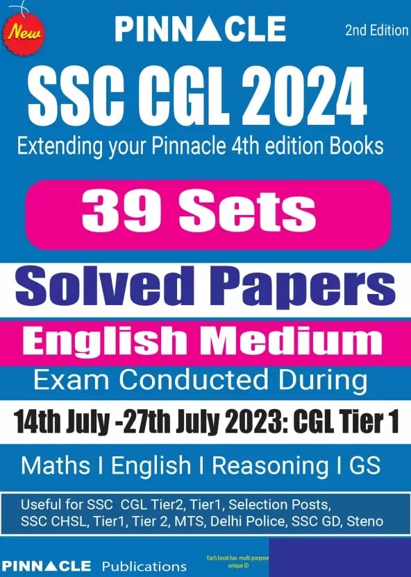 SSC CGL 2024 39 TCS Sets Solved Papers [English Medium] - Pinnacle