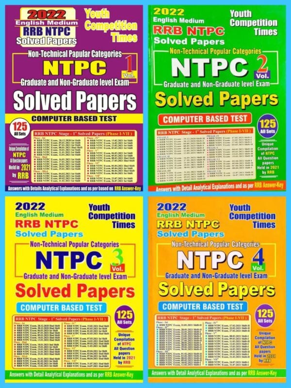 YCT 2022 RRB NTPC Solved Papers - 4 Volumes [English Medium]