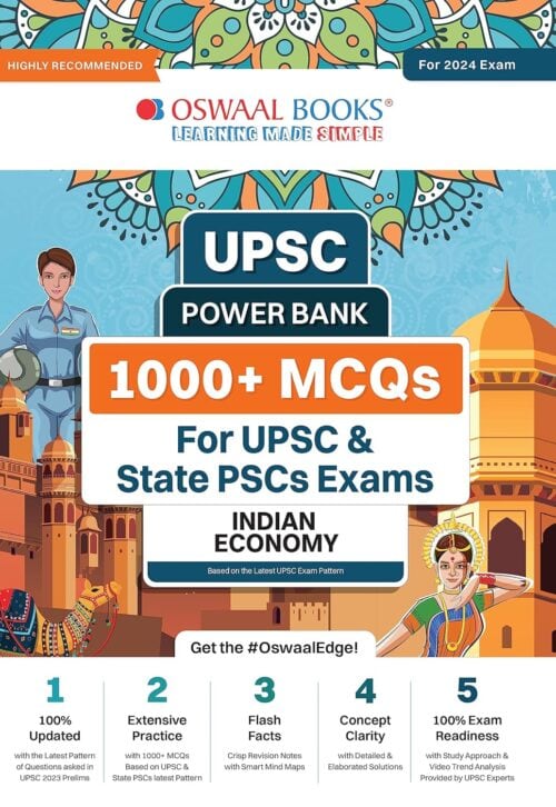 Oswaal UPSC Power Bank 1000+ MCQs INDIAN ECONOMY [2024 Edition]