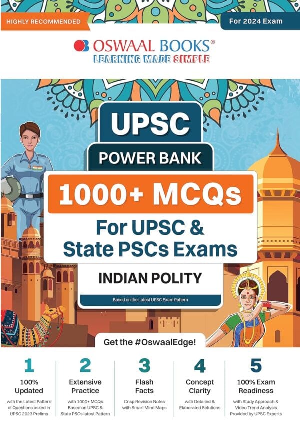 Oswaal UPSC Power Bank 1000+ MCQs INDIAN POLITY [2024 Edition]